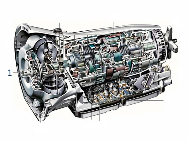 Рис.7. Само совершенство: 7-скоростной "автомат" 7G-Tronic (Mercedes). <BR>1 - Сцепление блокировки гидротрансформатора