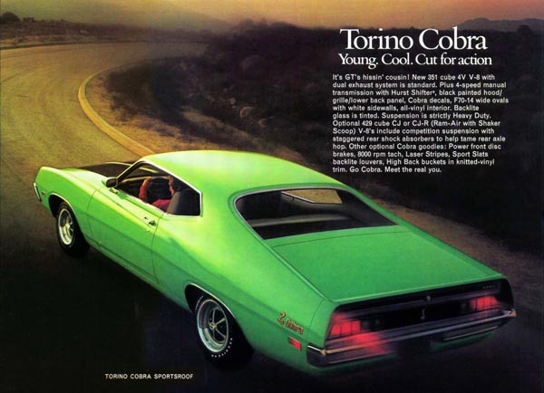 Torino Cobra SportsRoof зрительно воспринимался как высокодинамичное спорт-купе. И не обманывал ожиданий.