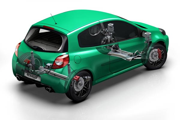 Ходовая у RenaultSport 200 вроде как типовая для недорогих легковушек. Однако конфигурация передней подвески особая. Ну и настройки…